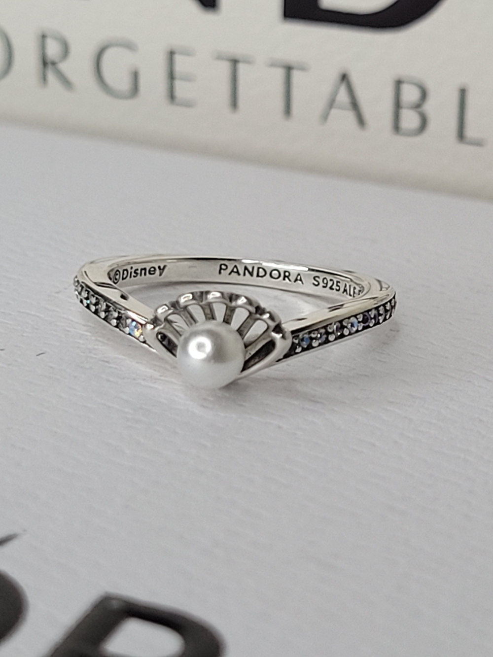 PANDORA Ariel Shell Treated Freshwater Cultured Pearl Ring